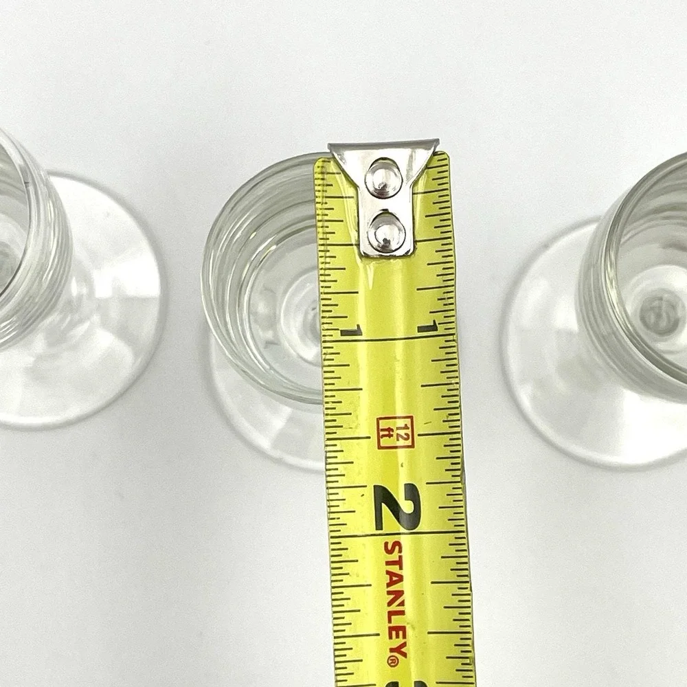 Vintage Hand Blown Cordial Glasses Pressed Stem Clear‎ Glass 4